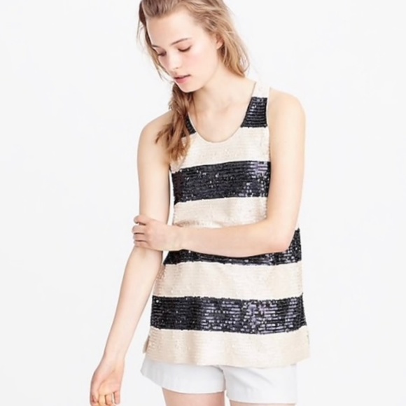 J. Crew Rugby Stripe Sequin Tank - Picture 3 of 7